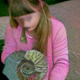 generated: a girl examining an ammonite fossil #4